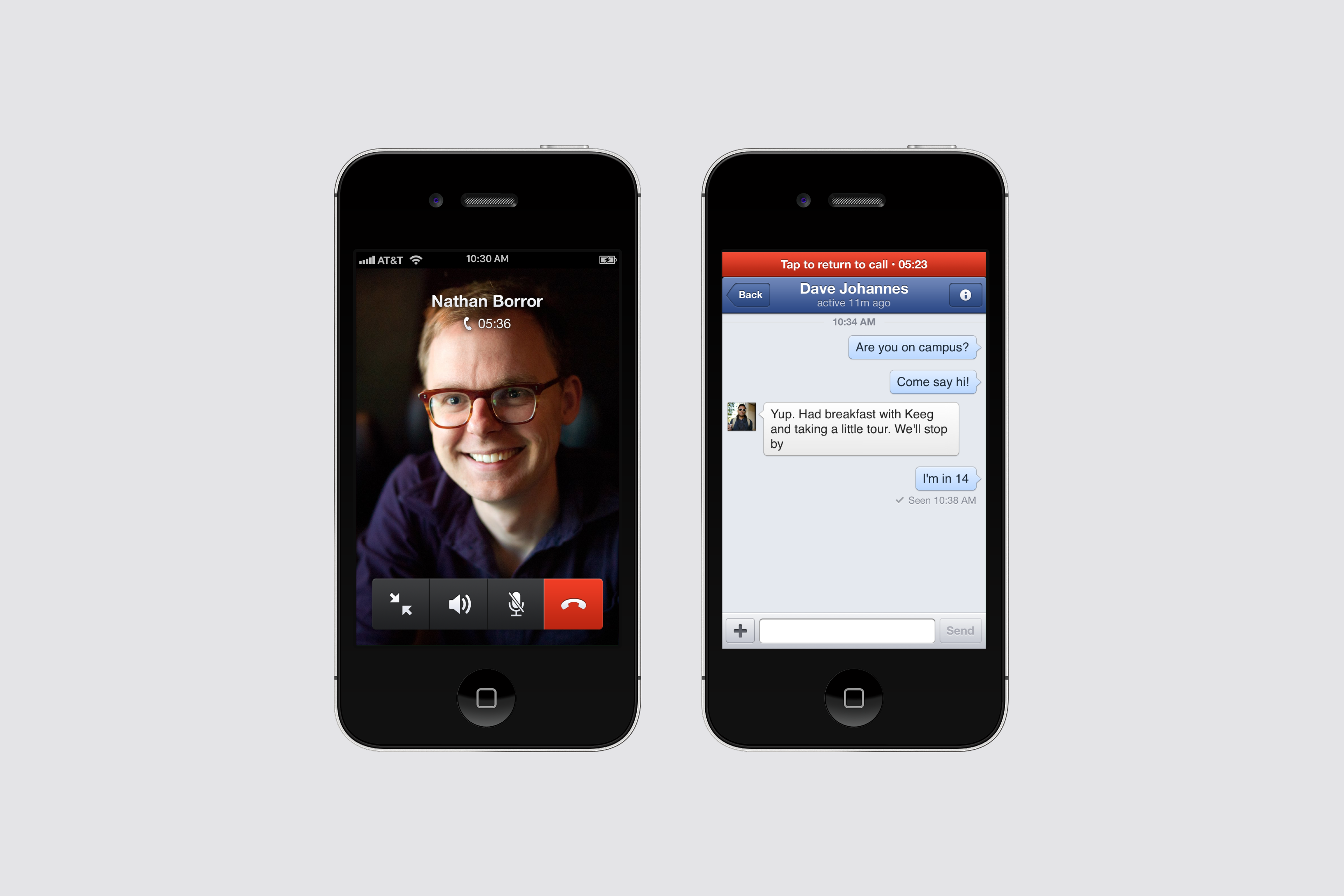 Voice calling redesign with improved audio controls and call quality indicators.